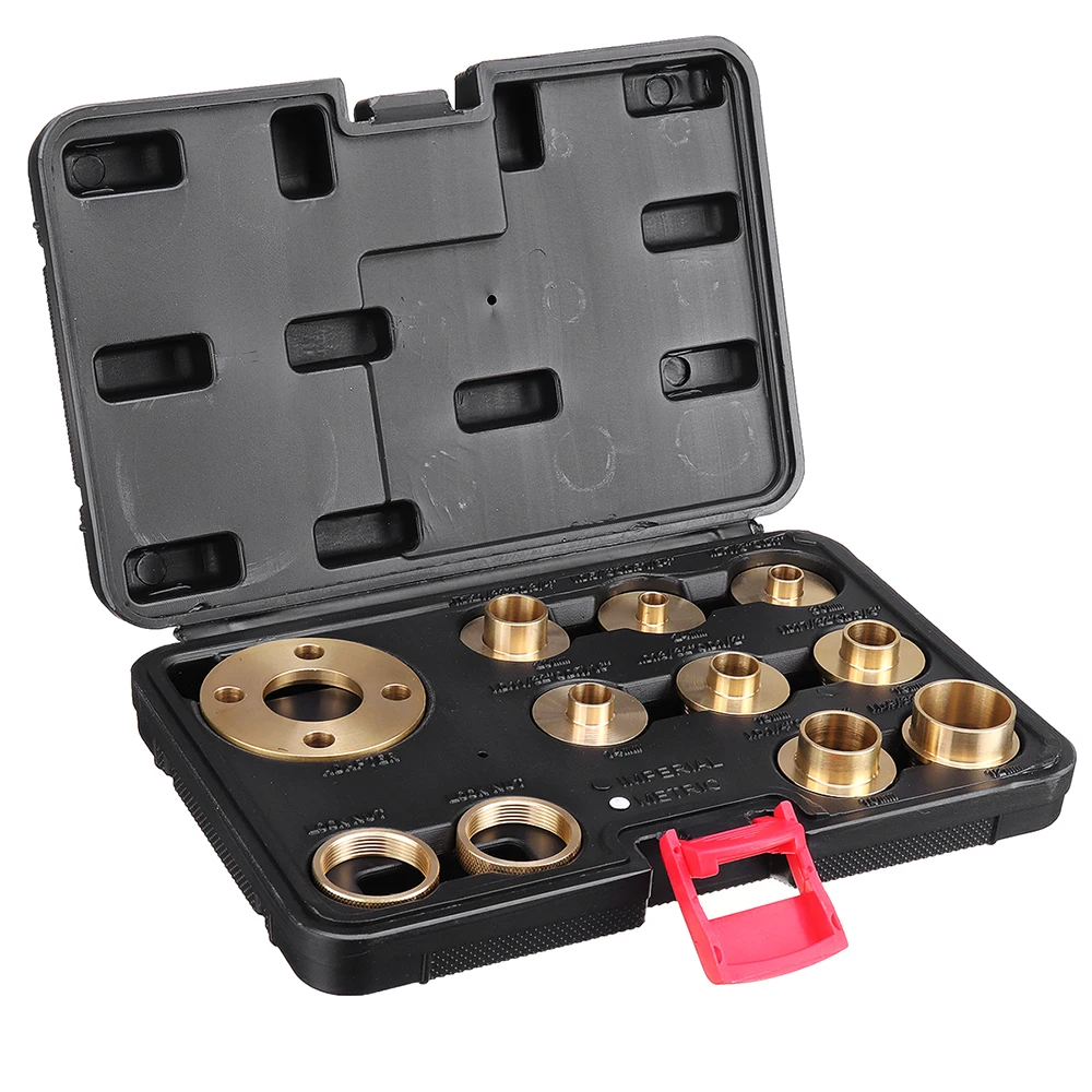 11Pcs/Kit 10-30mm Pure Copper Bushing Guides Premium Template Router Guide Bush With Box Perfect for Woodworking Tools Durable
11Pcs/Kit 10-30mm Pure Copper Bushing Guides Premium Template Router Guide Bush With Box Perfect for Woodworking Tools Durable