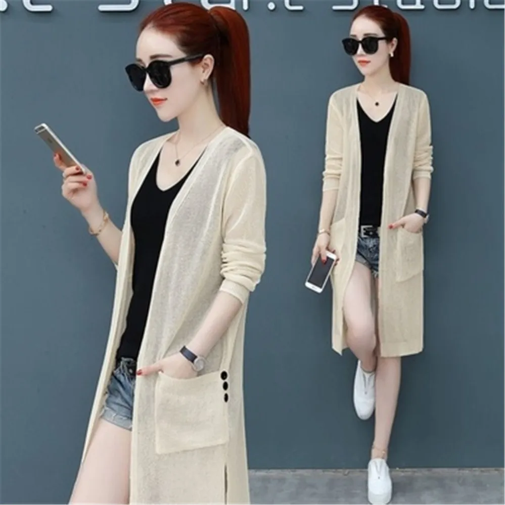 Women 2023 Summer Fashion Long Knitted Casual Thin Cardigan Sweater Tops Female Air Conditioning Cape Sun Protection Shirt
Women 2023 Summer Fashion Long Knitted Casual Thin Cardigan Sweater Tops Female Air Conditioning Cape Sun Protection Shirt