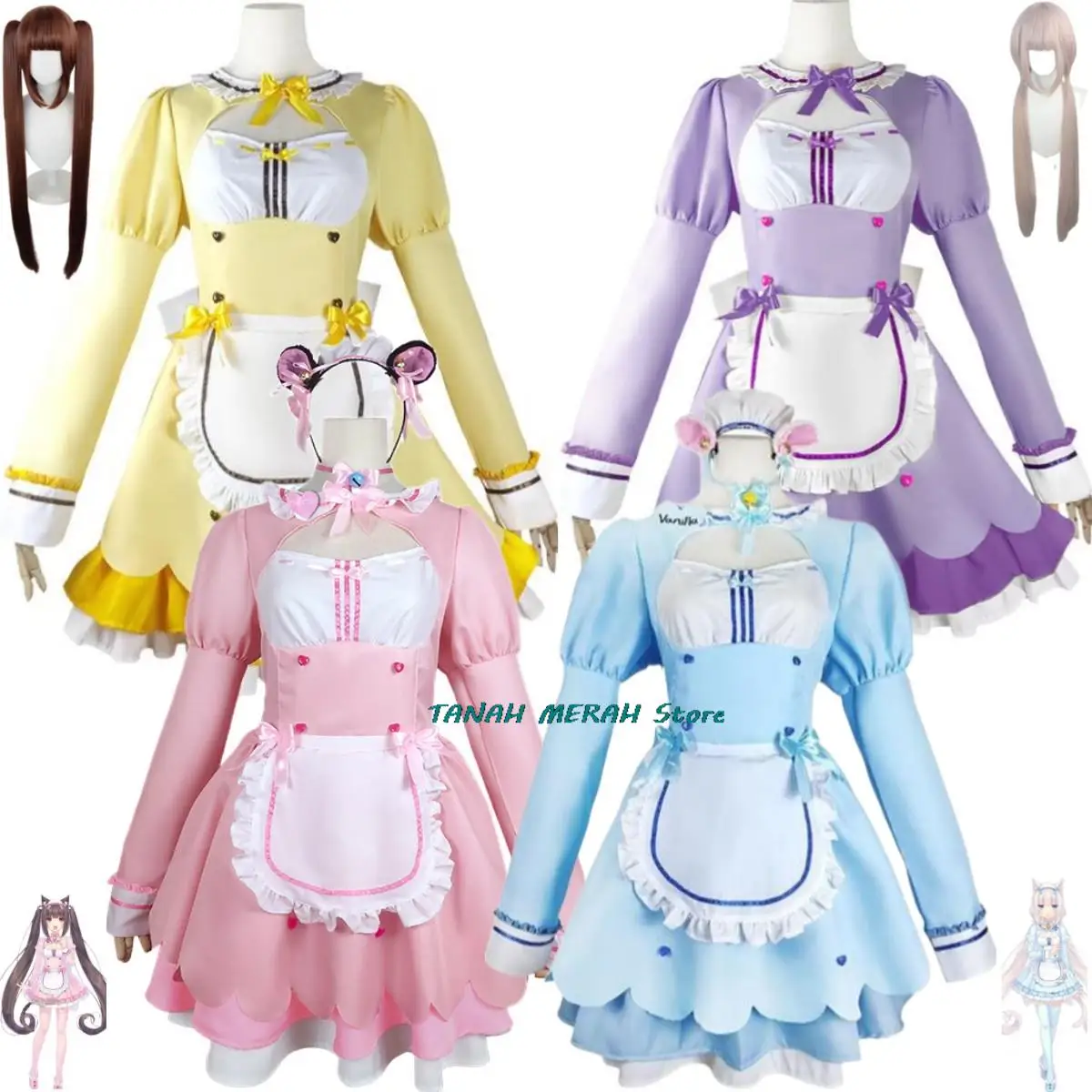 Anime Game Nekopara Chocola Vanilla Cosplay Costume Wig Maid Dress Lolita Servant Skirt Woman Sexy Kawaii Birthday Party Suit
Anime Game Nekopara Chocola Vanilla Cosplay Costume Wig Maid Dress Lolita Servant Skirt Woman Sexy Kawaii Birthday Party Suit