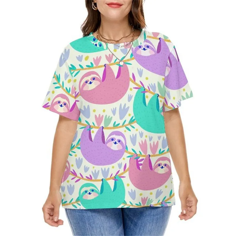 Summer Colorful Sloths 3D Print T-shirt Streetwear Women Cute Animal T Shirts Oversized Y2k Harajuku Tops Tees Girls Clothing
Summer Colorful Sloths 3D Print T-shirt Streetwear Women Cute Animal T Shirts Oversized Y2k Harajuku Tops Tees Girls Clothing