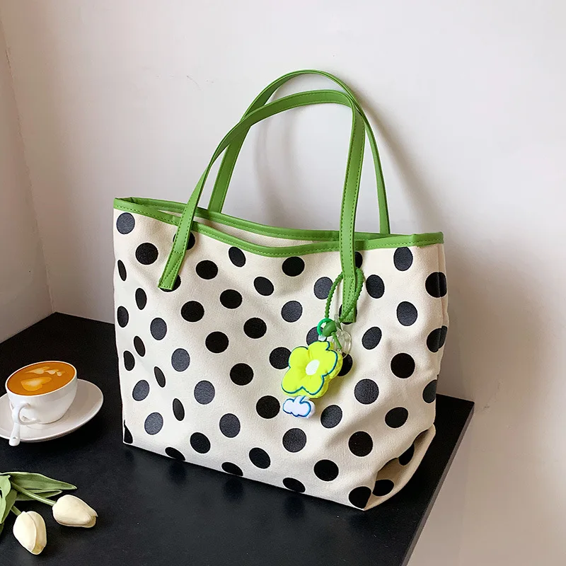 Women's Canvas Dot Casual Tote Large Capacity Bag Female Designer Shoulder Fashion Shopping Travel Handbags for Mall Shop
Women's Canvas Dot Casual Tote Large Capacity Bag Female Designer Shoulder Fashion Shopping Travel Handbags for Mall Shop