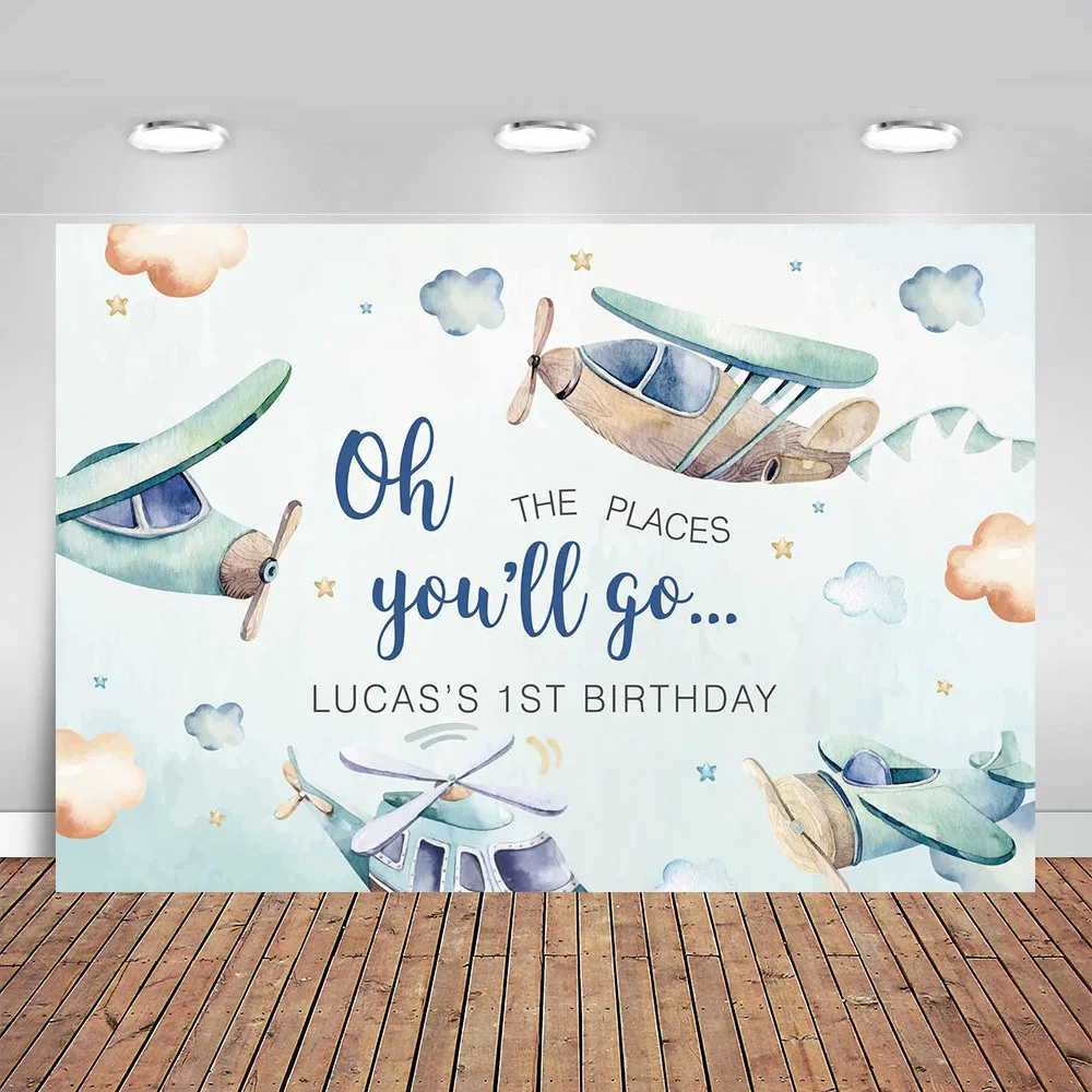 The Places You Will Go Backdrop Aircraft Baby Shower Photography Boys Girls Airplane Pilot Custom Birthday Background Vinyl
The Places You Will Go Backdrop Aircraft Baby Shower Photography Boys Girls Airplane Pilot Custom Birthday Background Vinyl