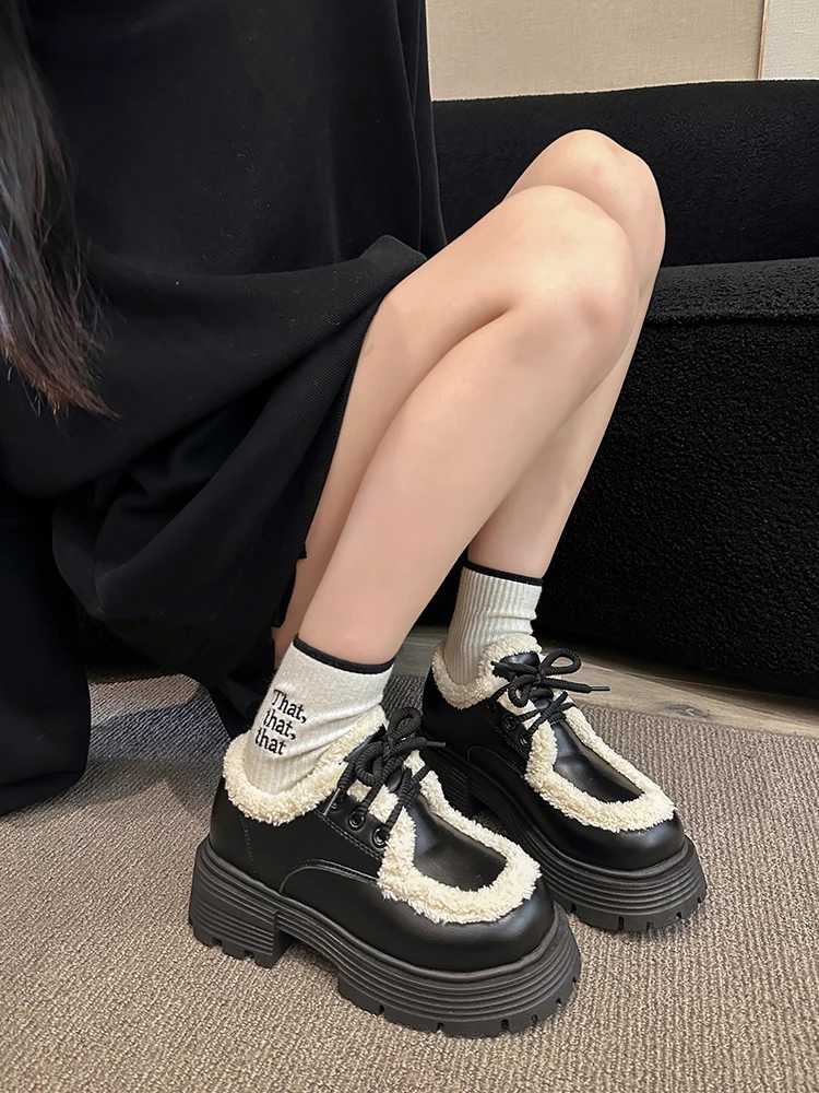 Casual Woman Shoe Loafers With Fur All-Match Round Toe Clogs Platform Oxfords Modis Winter New Slip-on Creepers Leather 2023 Ret
Casual Woman Shoe Loafers With Fur All-Match Round Toe Clogs Platform Oxfords Modis Winter New Slip-on Creepers Leather 2023 Ret