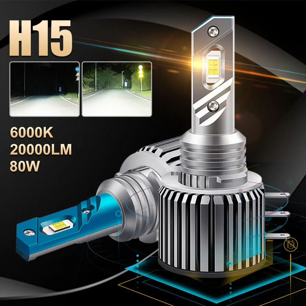 2PCS H15 LED Headlight Bulbs Canbus 80W 20000LM Car Lights For Audi Mercedes Benz BMW Volkswagen Golf Daytime Running Lights
2PCS H15 LED Headlight Bulbs Canbus 80W 20000LM Car Lights For Audi Mercedes Benz BMW Volkswagen Golf Daytime Running Lights