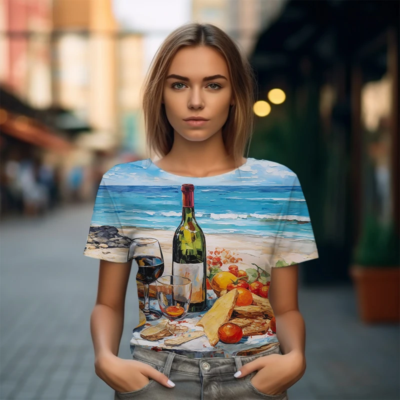 Женская летняя удобная и дышащая футболка, футболка с 3D-принтом морского пикника, базовый пуловер, футболка, свободная повседневная футболка
Женская летняя удобная и дышащая футболка, футболка с 3D-принтом морского пикника, базовый пуловер, футболка, свободная повседневная футболка