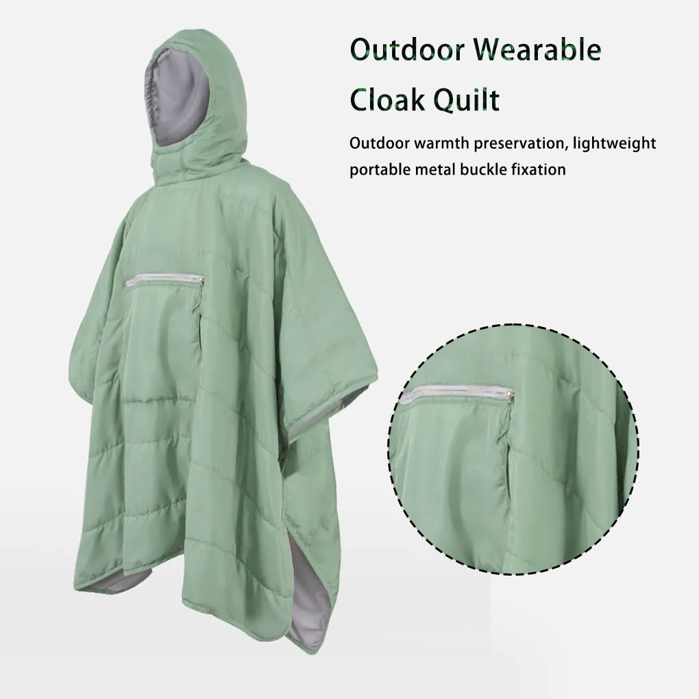 

Wearable Cape Sleeping Bag For Camping Hiking Cold Protection Cloak Comforter Hollow Cotton Quilt Winter Travel Warm Blanket