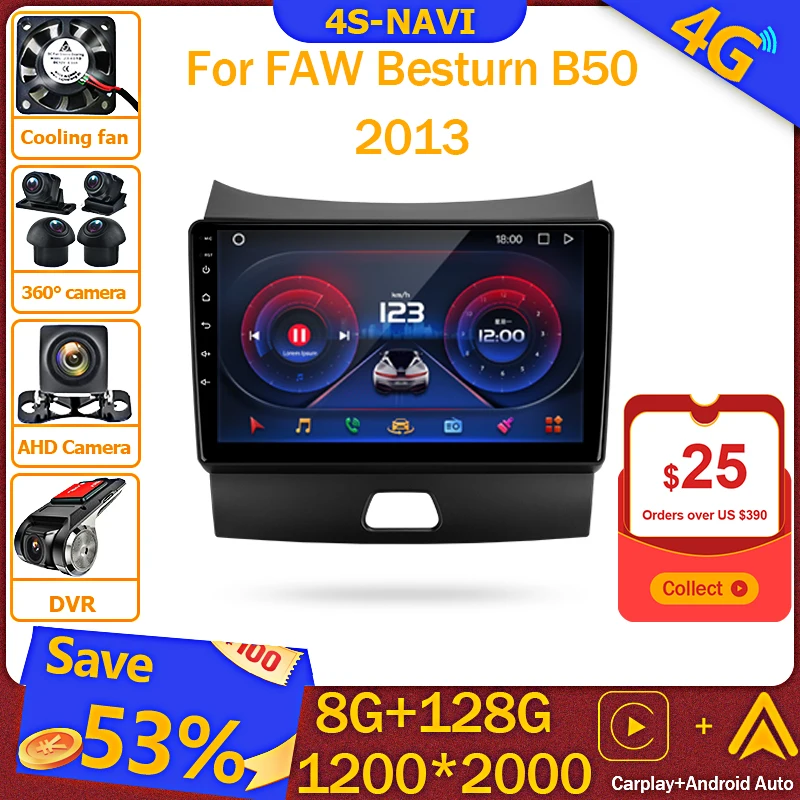 Car Android Auto Radio Multimedia Player For FAW Besturn B50 2013 GPS Navigation Head Unit Carplay
Car Android Auto Radio Multimedia Player For FAW Besturn B50 2013 GPS Navigation Head Unit Carplay