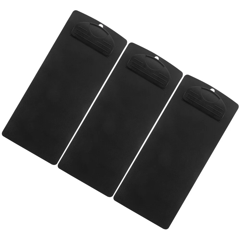 

3 Pcs Bill Folder Menu Portable Clipboard Plastic Manager Clipboards Abs Resin Bills Nurse Black Folders