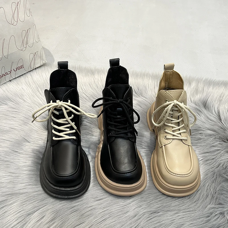 Med Heel Boots Shoes Lace Up Boots-Women Winter Footwear Round Toe Autumn 2022 Ankle Ladies Lolita Rock Flat PU Cotton Fabric Ba 
Med Heel Boots Shoes Lace Up Boots-Women Winter Footwear Round Toe Autumn 2022 Ankle Ladies Lolita Rock Flat PU Cotton Fabric Ba