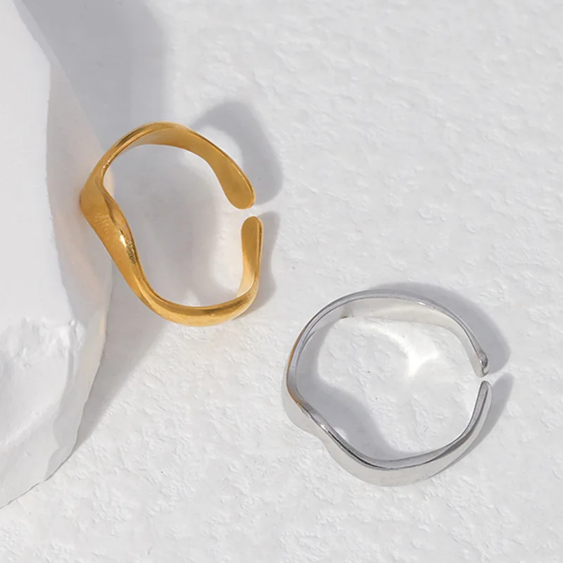 Fashion Wave Stainless Steel Open Ring Women Classic Gold Steel Color Punk Ring Korean Style Jewelry Wedding Gift
Fashion Wave Stainless Steel Open Ring Women Classic Gold Steel Color Punk Ring Korean Style Jewelry Wedding Gift
