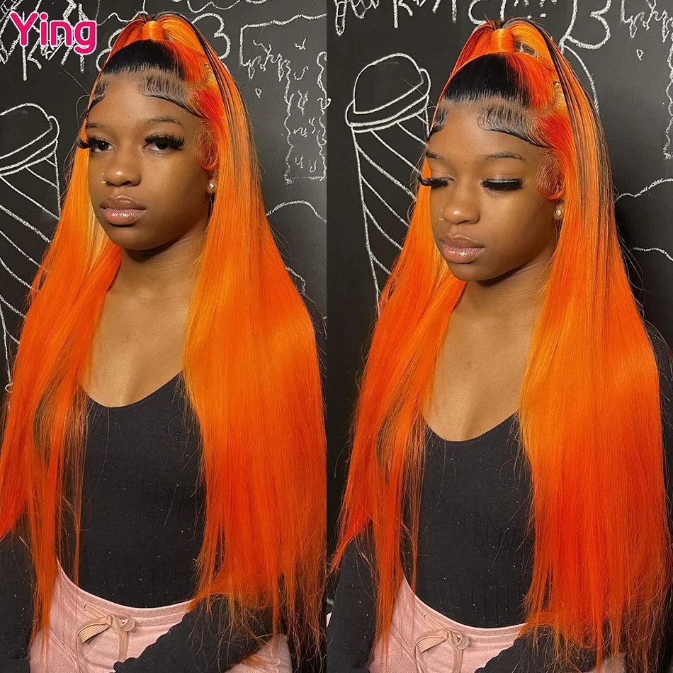 

Ying Hair 1b Orange Bone Straight 13x4 Lace Front Human Hair Wigs Brazilian Remy 613 Blonde 13x6 Lace Frontal Wig Pre Plucked
