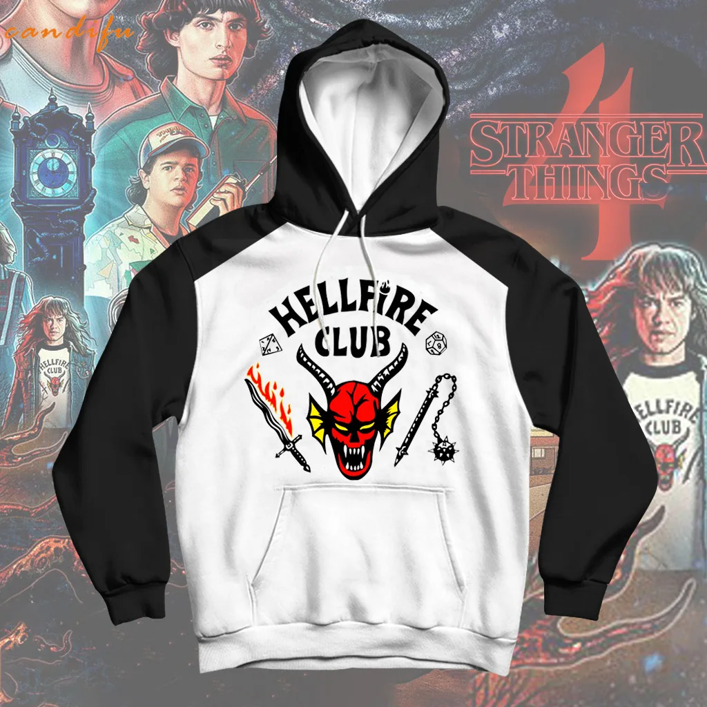 

Eddie Munson Stranger Things Hoodie Women/Men Hellfire Club Hoodies Harajuku Sweatshirts Eleven Goth Unisex Tops Contrast Hoodie