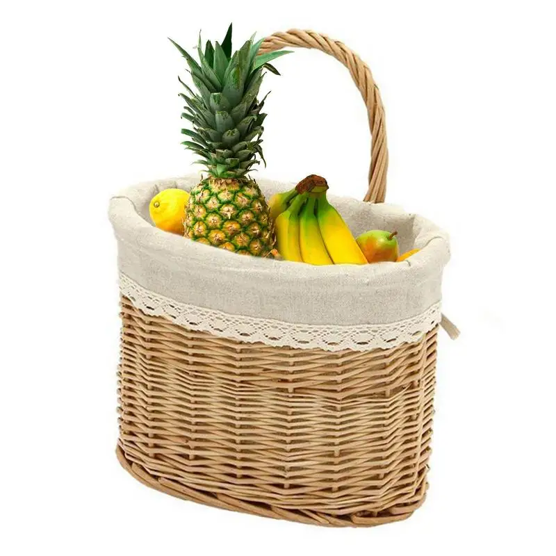 Hanging Storage Basket Handmade Weave Wicker Organizer Picnic Bread Fruit Basket Wall Basket For Home Kitchen With Handle
Hanging Storage Basket Handmade Weave Wicker Organizer Picnic Bread Fruit Basket Wall Basket For Home Kitchen With Handle