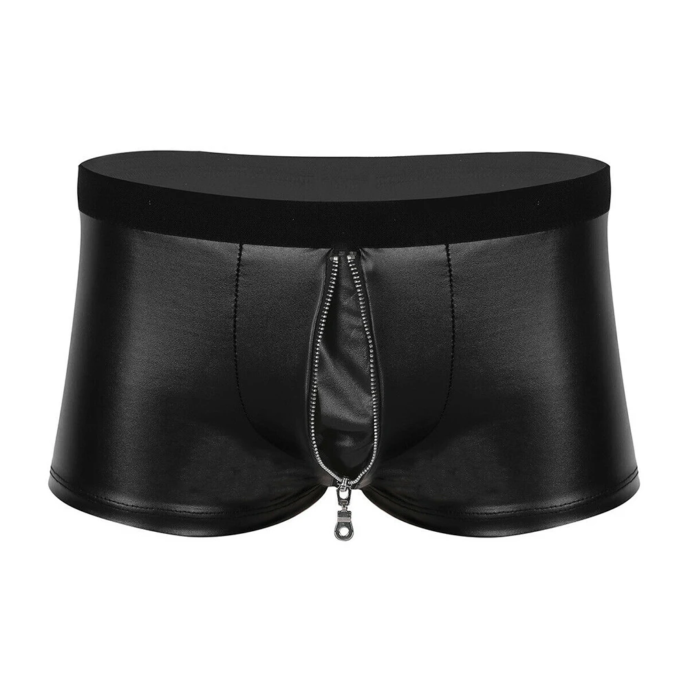 Boxers For Men Faux Leather Lingerie Shorts Zipper Open Crotch Panties Low Rise Underwear Boxer U Pouch Underpants 2022
Boxers For Men Faux Leather Lingerie Shorts Zipper Open Crotch Panties Low Rise Underwear Boxer U Pouch Underpants 2022