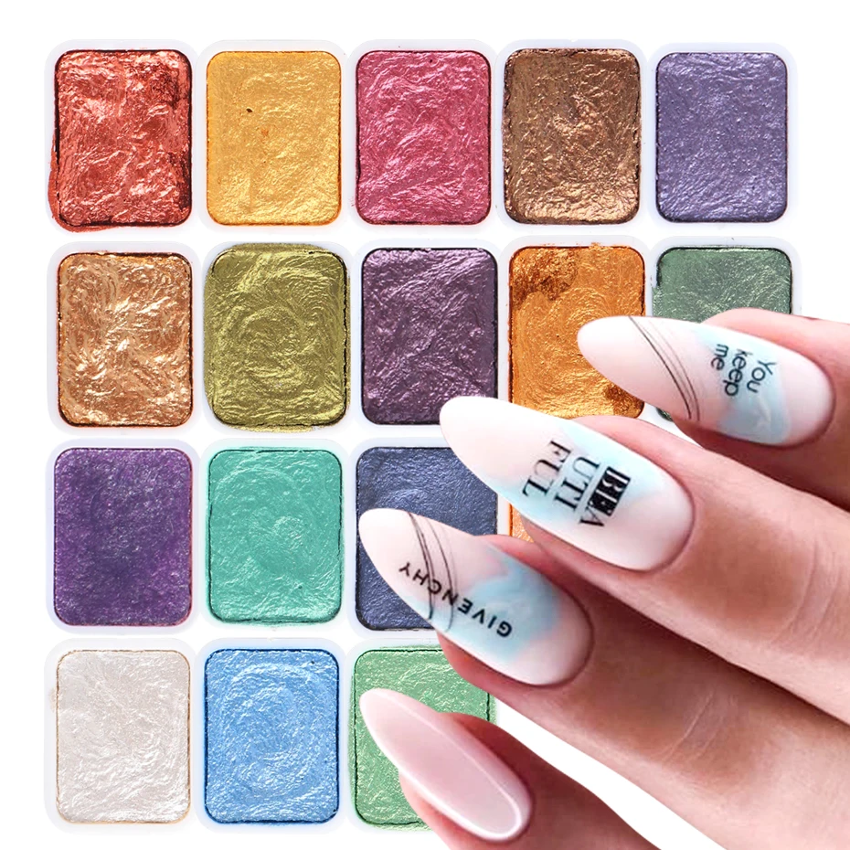 Solid Watercolor Paints Marble Nail Glitter Pigment Ombre Gradient Nail Art Design Powders Dust Manicure Accessories BE1915-Set
Solid Watercolor Paints Marble Nail Glitter Pigment Ombre Gradient Nail Art Design Powders Dust Manicure Accessories BE1915-Set