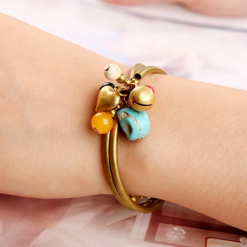 Boho Trendy inspired Bangle For Womens All-match Semi-precious Stones Charm Bracelet Copper Tube Turquoise Hand-Chains Femme
Boho Trendy inspired Bangle For Womens All-match Semi-precious Stones Charm Bracelet Copper Tube Turquoise Hand-Chains Femme