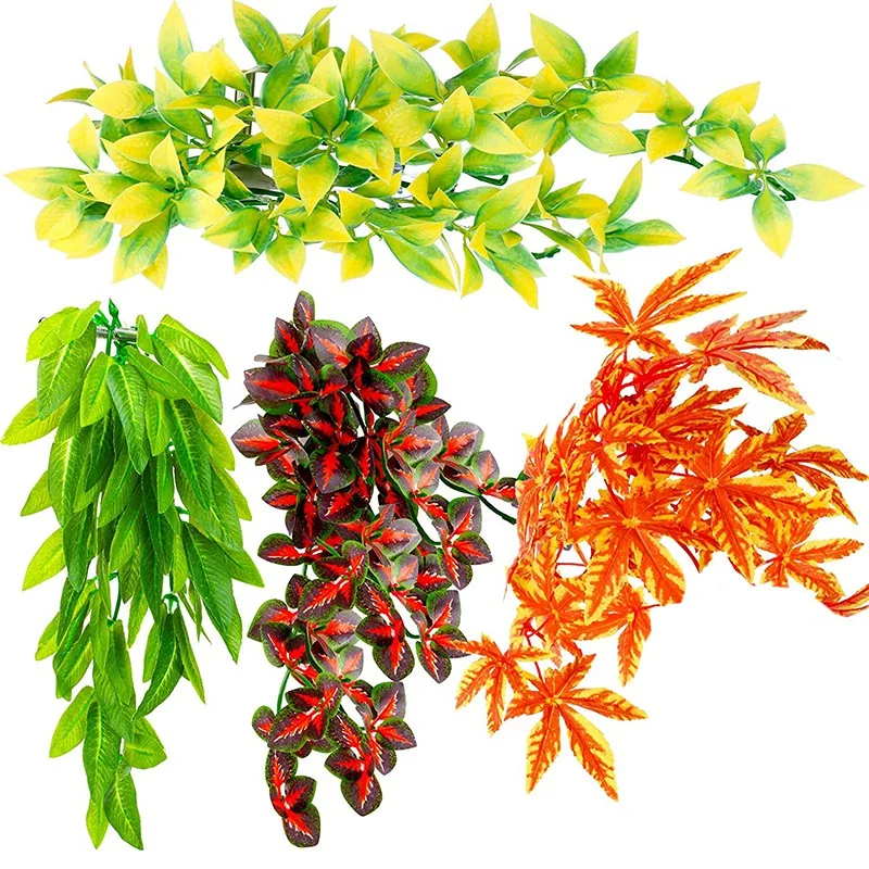 4 Pieces of Artificial Reptile Plants Reptile Habitat Plants Hanging Terrarium Plants Decorated with Suction Cups
4 Pieces of Artificial Reptile Plants Reptile Habitat Plants Hanging Terrarium Plants Decorated with Suction Cups
