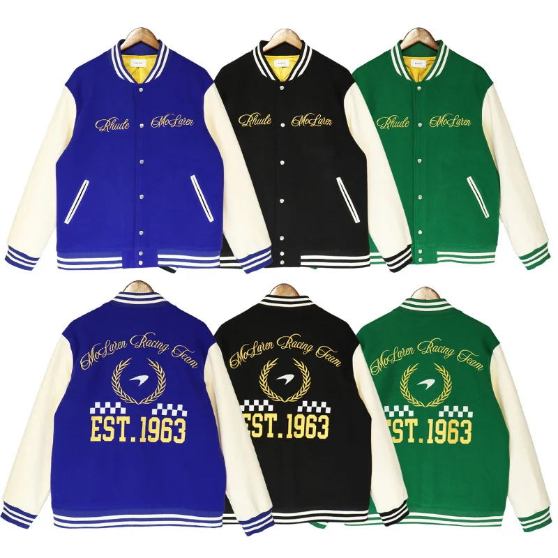 wholesale 2023 high street fashion custom letterman bomber coats embroidery unisex men baseball jacket RHUDE
wholesale 2023 high street fashion custom letterman bomber coats embroidery unisex men baseball jacket RHUDE