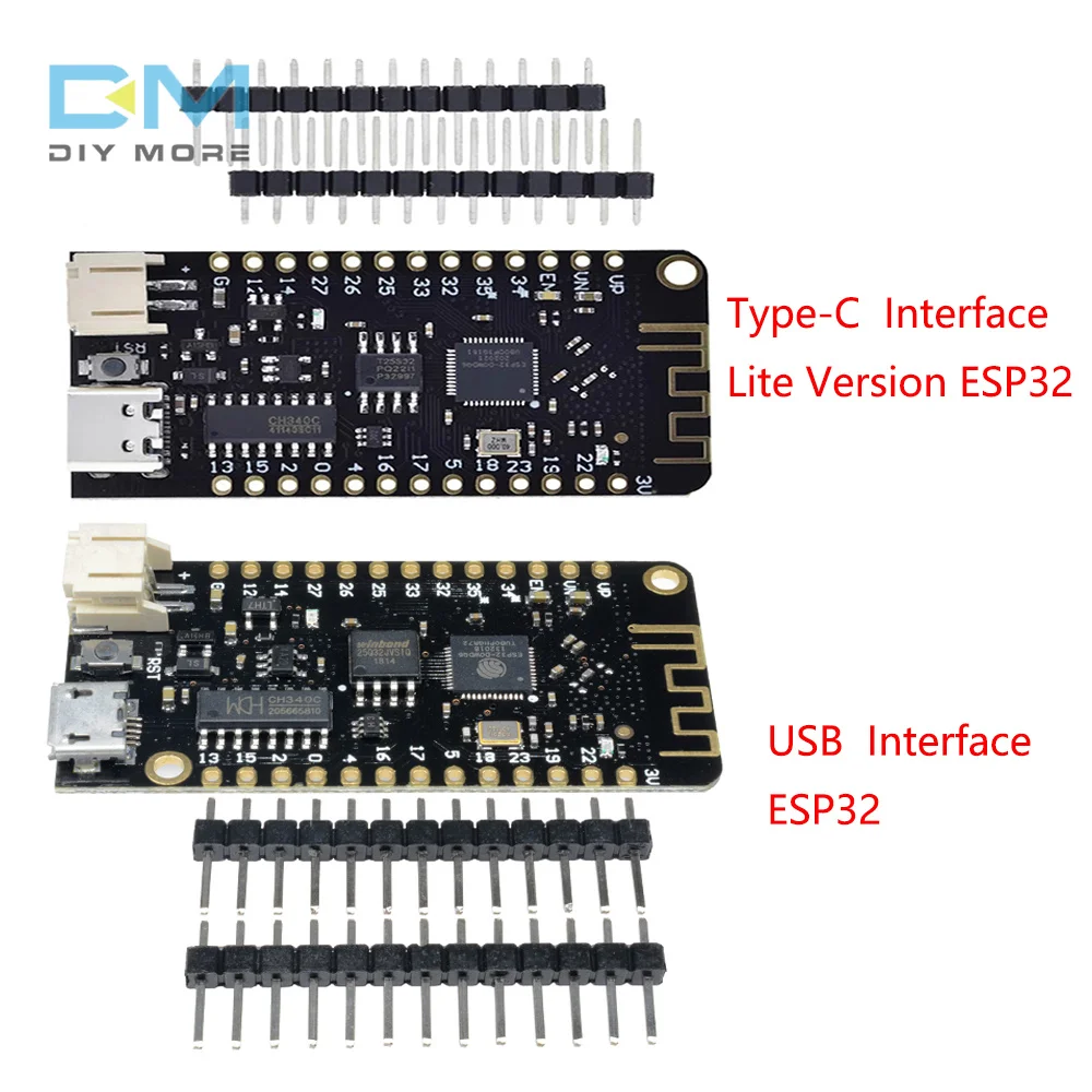 

MicroPython ESP32 Development Board Lite Version V1.0 Rev1 Type-C+Lolin32 ESP32 BT WIFI Development Board USB CH340C