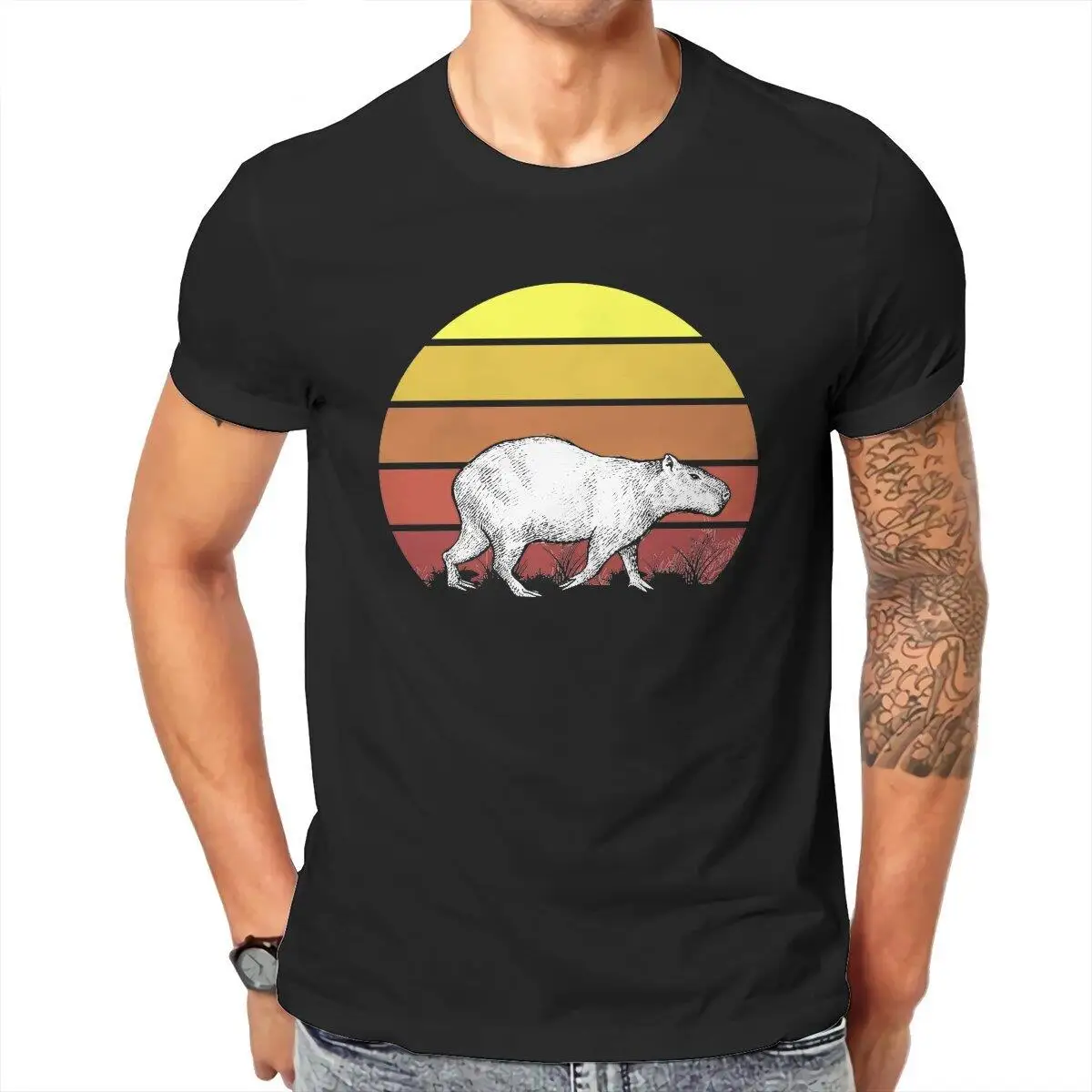 Men Retro Capybara Vintage Sunset T Shirt Cotton Clothes Novelty Short Sleeve Crewneck Tee Shirt Gift Idea T-Shirt
Men Retro Capybara Vintage Sunset T Shirt Cotton Clothes Novelty Short Sleeve Crewneck Tee Shirt Gift Idea T-Shirt