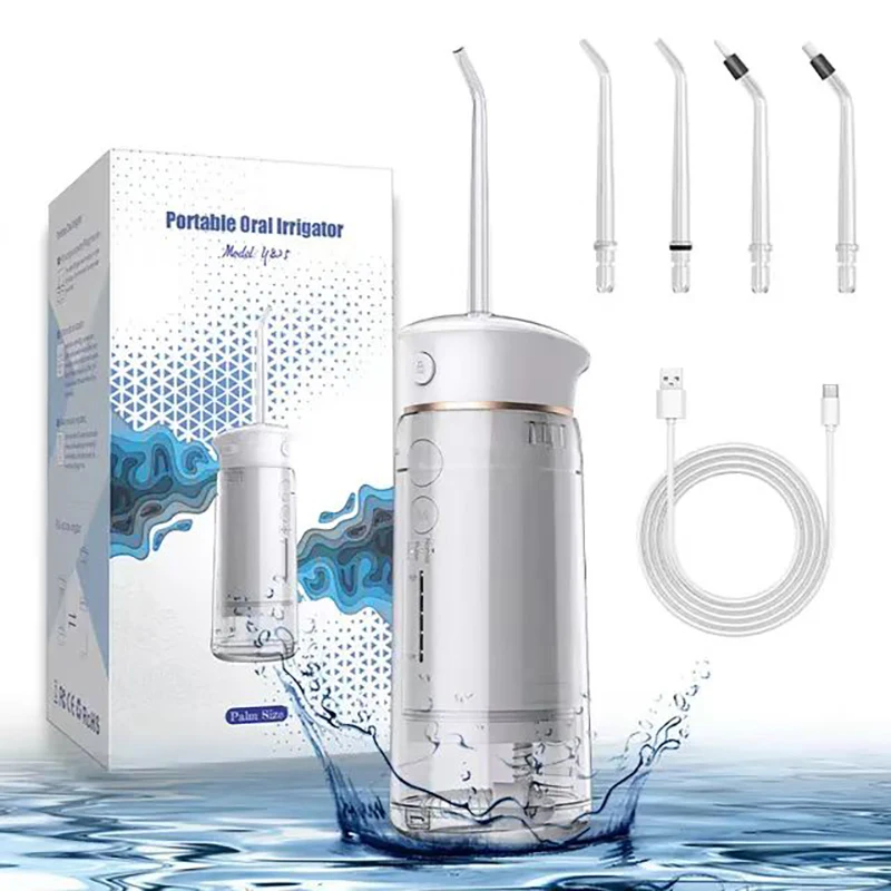 

Mini Oral Irrigator USB Rechargeable Water Flosser Portable Dental Water Jet 180ml Water Tank Waterproof Teeth Power Cleaner