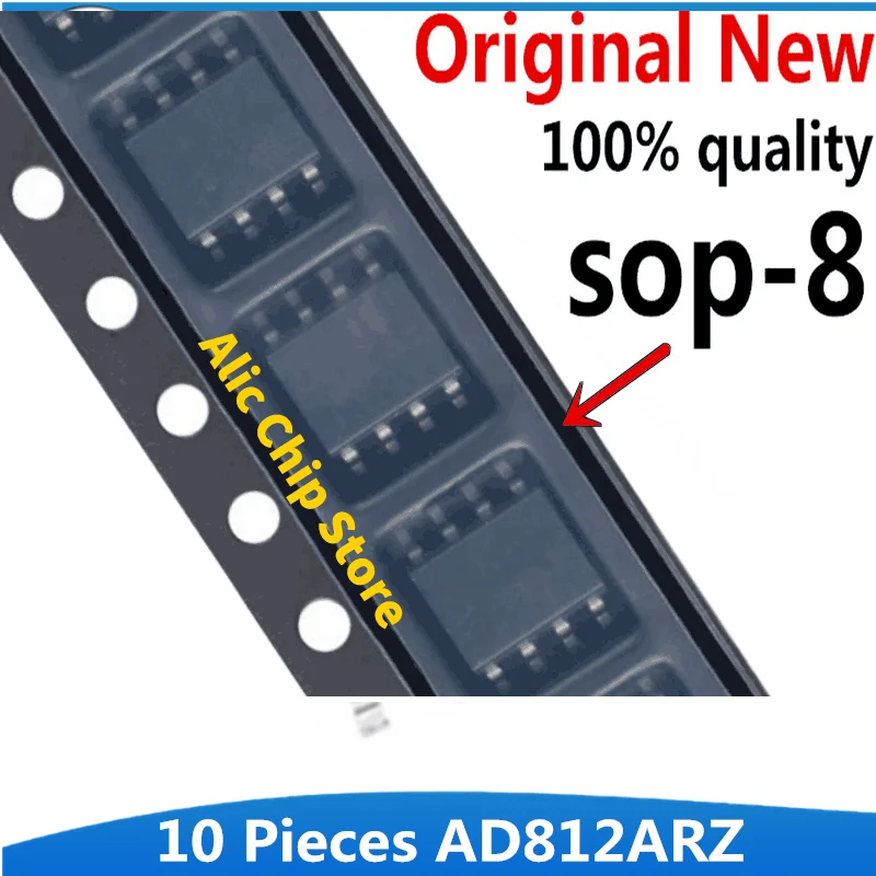 

10PCS AD812ARZ SOP8 AD812 SOP AD812A AD812AR SOP-8 Dual, Current Feedback Low Power Op Amp IC