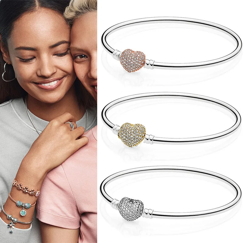 Fashion 925 Sterling Silver Bracelet Love Zircon Button Plate for Pandora Bracelet DIY Charm Designer Making Women Jewelry
Fashion 925 Sterling Silver Bracelet Love Zircon Button Plate for Pandora Bracelet DIY Charm Designer Making Women Jewelry