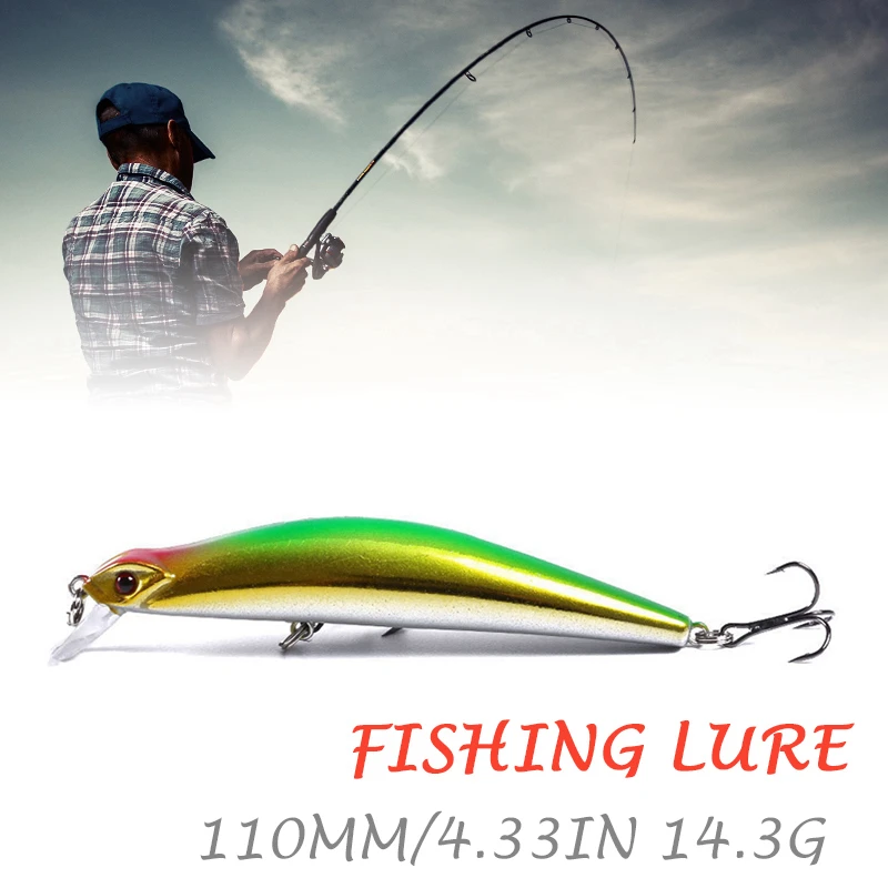 artificial bait 110mm 14.3g Sinking Action Bass Trout Amur pikc fishing lure Freshwater Saltwater Plastic Hard Baits pesca
artificial bait 110mm 14.3g Sinking Action Bass Trout Amur pikc fishing lure Freshwater Saltwater Plastic Hard Baits pesca