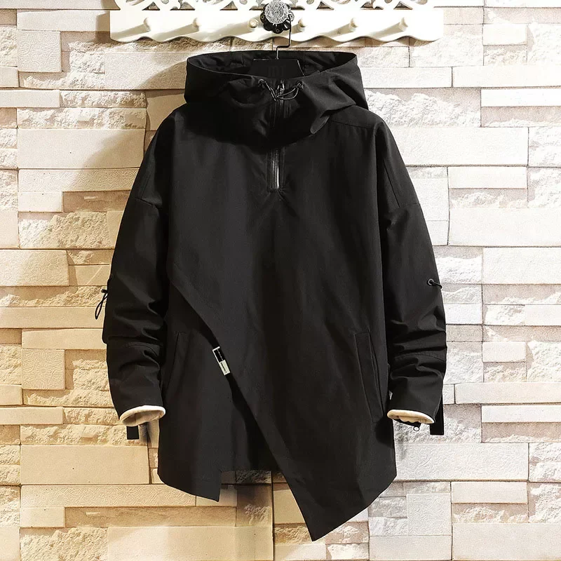NEW IN Spring and Autumn Men and Women Irregular Hem Pullover Thin Jackets High Collar Hooded Coat Loose Casual Black Windbreake
NEW IN Spring and Autumn Men and Women Irregular Hem Pullover Thin Jackets High Collar Hooded Coat Loose Casual Black Windbreake