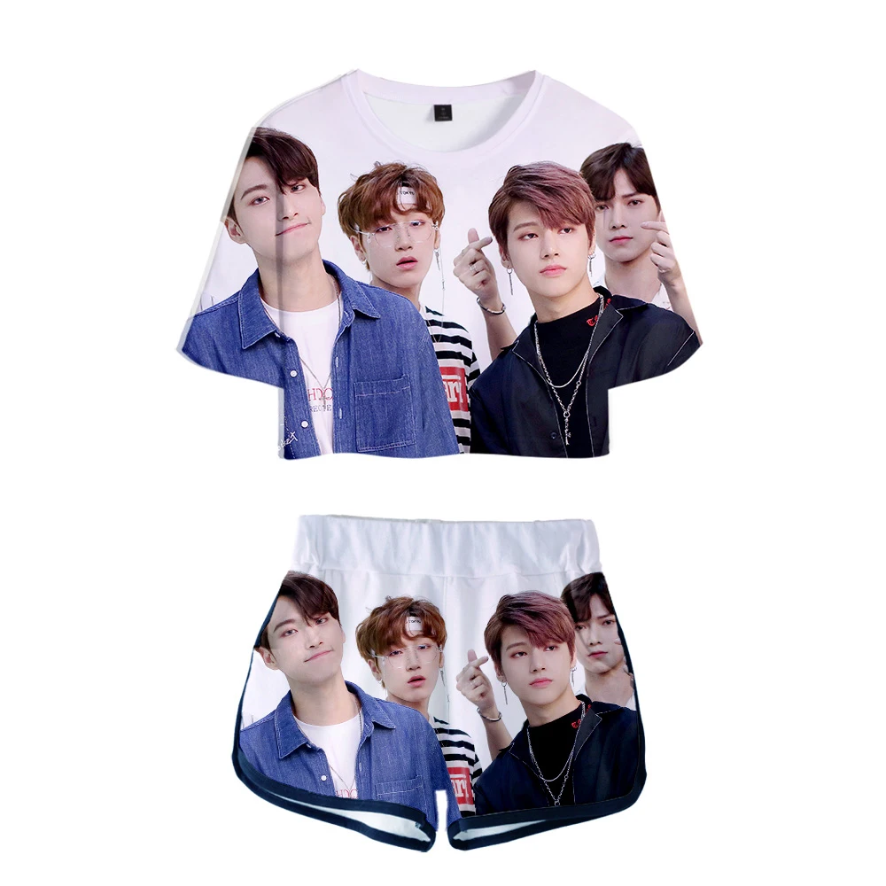 Dew navel Pretty Girl suits Casual Two Piece Set Hip Hop Popular ATEEZ 3D Print Short Sleeve Cool Sexy Shorts+lovely T-shirts
Dew navel Pretty Girl suits Casual Two Piece Set Hip Hop Popular ATEEZ 3D Print Short Sleeve Cool Sexy Shorts+lovely T-shirts