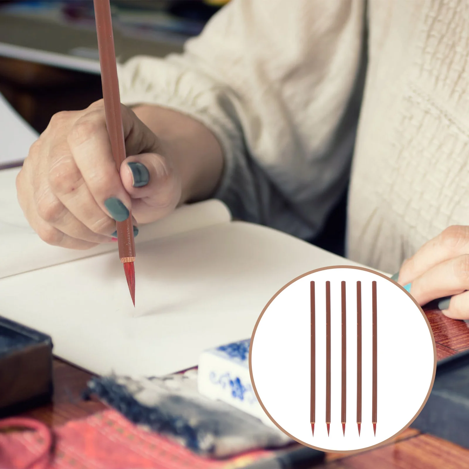5 Pcs Micro Brushes Writing Chinese Calligraphy Portable Pens Miniature Practical Paint Student Stationery
5 Pcs Micro Brushes Writing Chinese Calligraphy Portable Pens Miniature Practical Paint Student Stationery