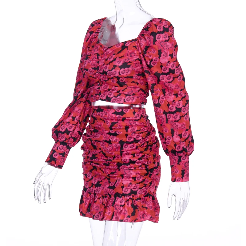 AIIOU Long Puff Sleeve Floral Print Women Sets Sexy Cute Crop Top Ruffles Skirt 2 Pieces Set Spring Streetwear Outfits Party
AIIOU Long Puff Sleeve Floral Print Women Sets Sexy Cute Crop Top Ruffles Skirt 2 Pieces Set Spring Streetwear Outfits Party