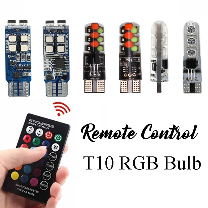 T10 RGB W5W Car LED Bulb 3535 5050 COB 6/10 SMD Auto Flash/Strobe Reading Wedge Clearance Lights 194 168 12V With Remote Control
T10 RGB W5W Car LED Bulb 3535 5050 COB 6/10 SMD Auto Flash/Strobe Reading Wedge Clearance Lights 194 168 12V With Remote Control