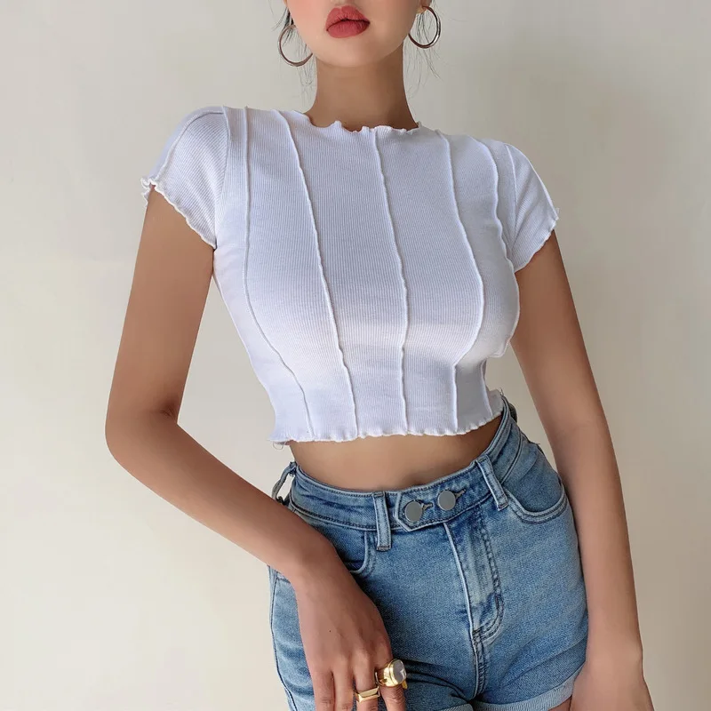 Spice Girl slim slimming short sleeved T-shirt female summer short style crop bottoming top
Spice Girl slim slimming short sleeved T-shirt female summer short style crop bottoming top