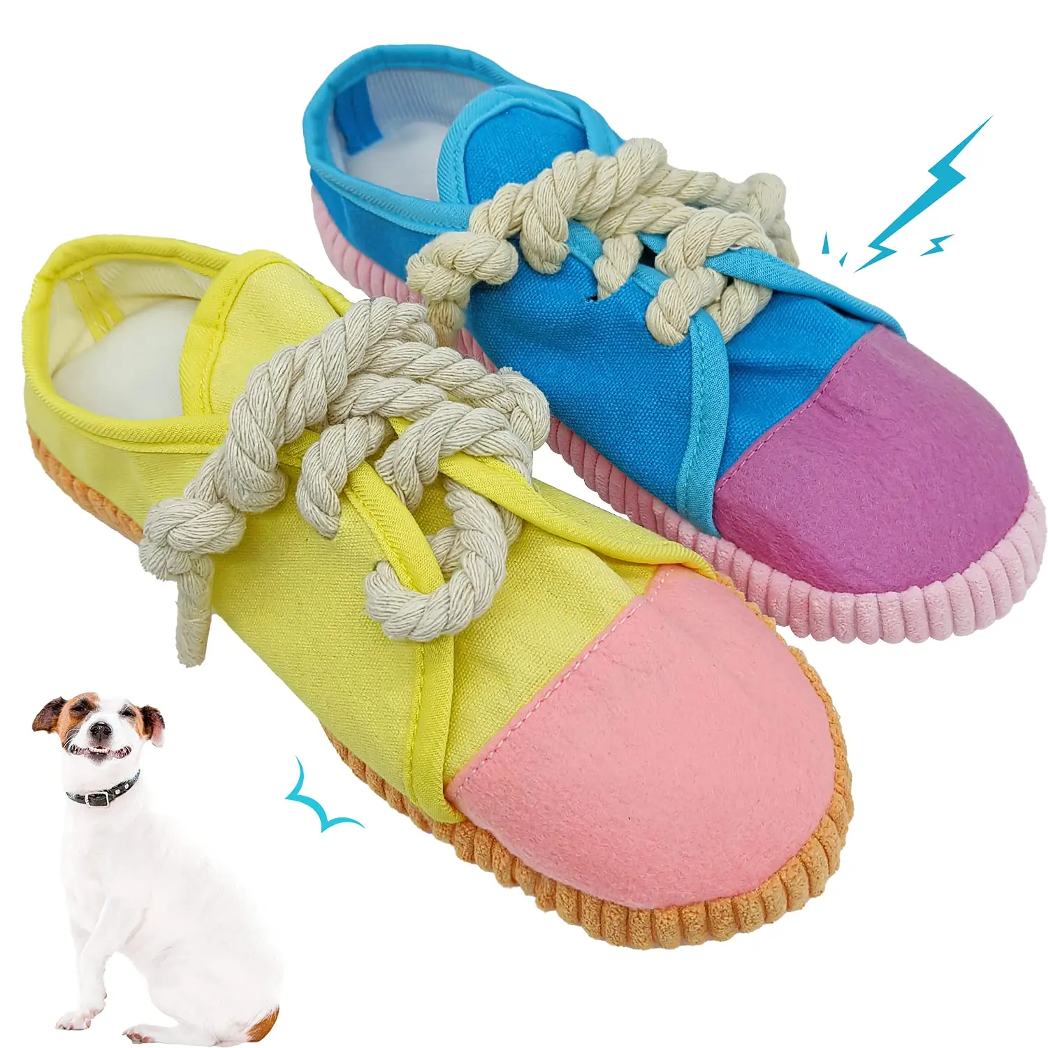 New Dog Chew Toy, Safe and Durable Squeaky Mini Shoes Toy for Puppy, Small Medium Dogs, Yellow & Blue
New Dog Chew Toy, Safe and Durable Squeaky Mini Shoes Toy for Puppy, Small Medium Dogs, Yellow & Blue
