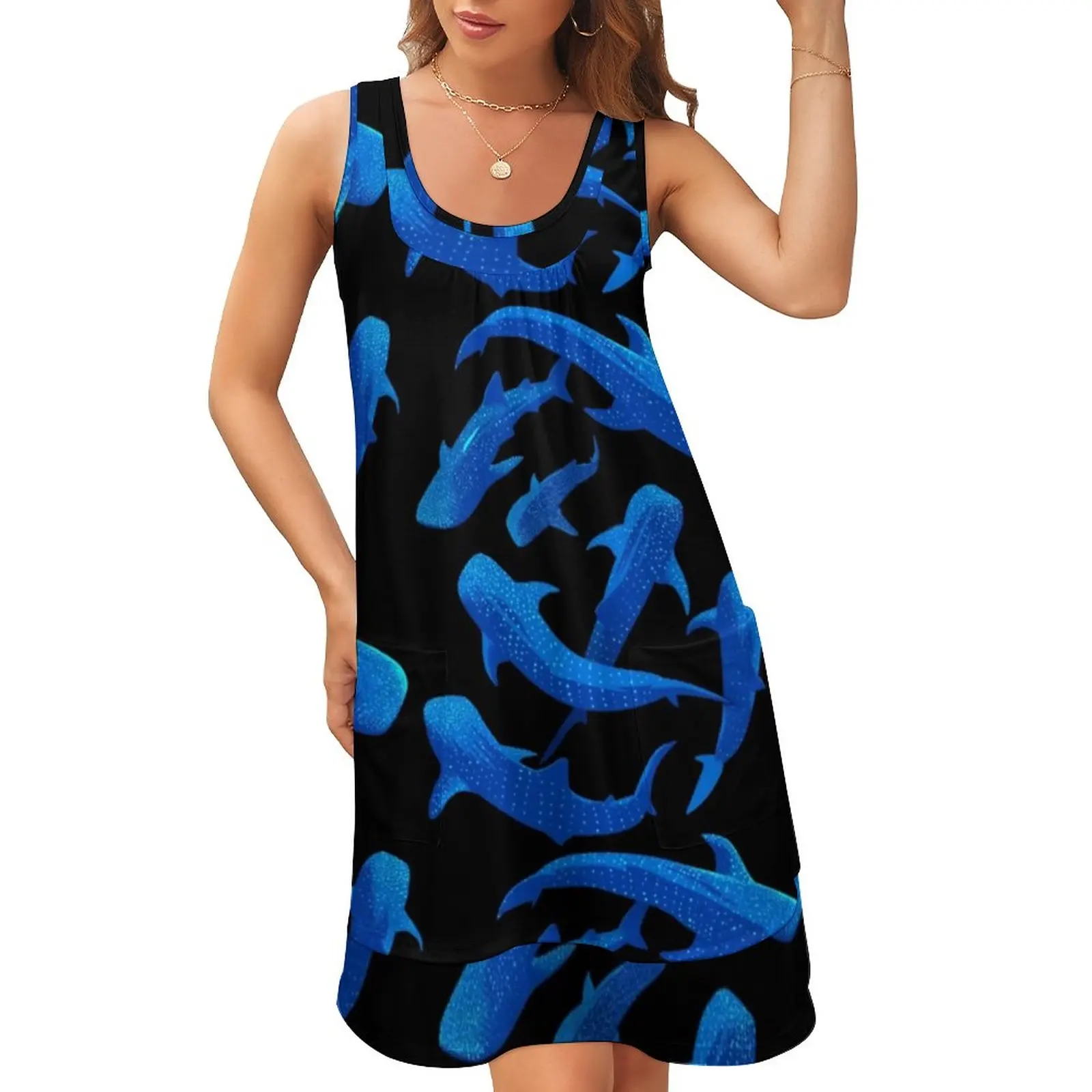 Shark Whale Dress Ocean Animal Print Beach Dresses Women Sleeveless Street Fashion Tank Dress Summer Graphic Oversized Clothes
Shark Whale Dress Ocean Animal Print Beach Dresses Women Sleeveless Street Fashion Tank Dress Summer Graphic Oversized Clothes