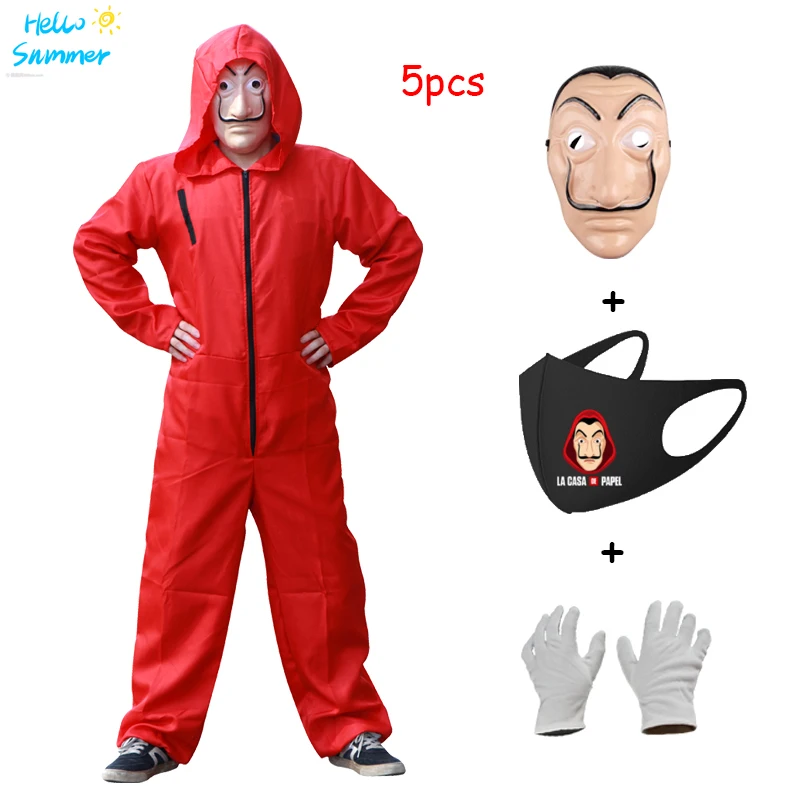 Halloween Costumes Attached Face Mask 5pcs Salvador Dali Movie Adult Children Party Money Heist The House of Paper Cosplay 
Halloween Costumes Attached Face Mask 5pcs Salvador Dali Movie Adult Children Party Money Heist The House of Paper Cosplay