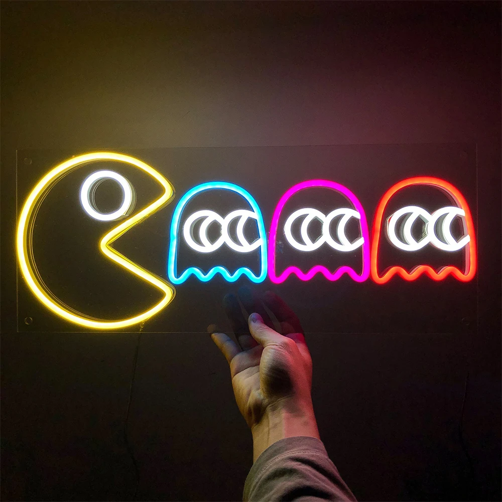 Pac Man Chasing Ghosts Led Custom Neon Sign Retro Game Decor Bedroom Room Party Art Arcade Game Signs Decoration Chambre
Pac Man Chasing Ghosts Led Custom Neon Sign Retro Game Decor Bedroom Room Party Art Arcade Game Signs Decoration Chambre
