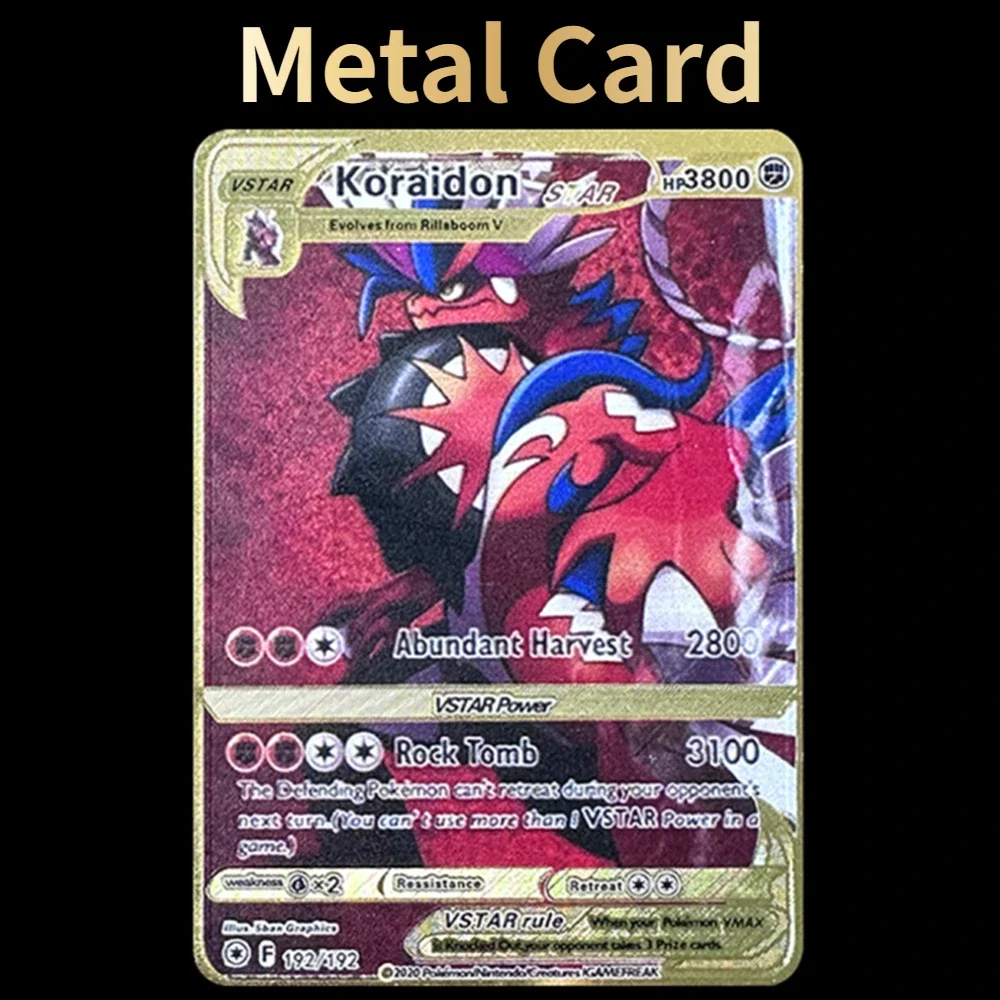 Супер-карта Pokemon Miraidon из железа золота и металла 3800 HP STAR VMAX Charizard Pikachu, коллекционная карточка с испанской и французской играми
Супер-карта Pokemon Miraidon из железа золота и металла 3800 HP STAR VMAX Charizard Pikachu, коллекционная карточка с испанской и французской играми
