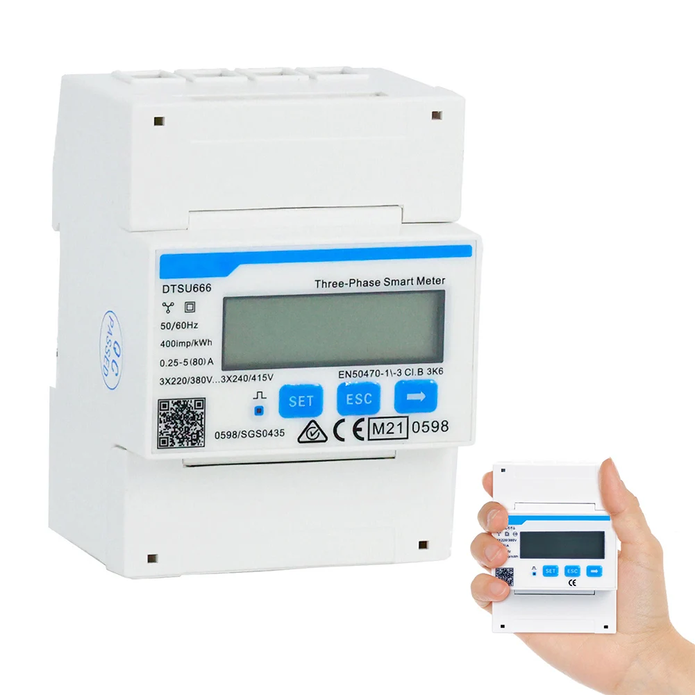 DTSU666 Electricity Energy Meter Three-Phase Four-Wire Guide Rail Type RS485 Electric Energy Meter Multifunction Power Meter
DTSU666 Electricity Energy Meter Three-Phase Four-Wire Guide Rail Type RS485 Electric Energy Meter Multifunction Power Meter