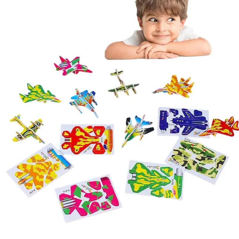 

Assemble 3D Puzzle Toy Set Airplane Tank 3D Puzzles Toy Assemble Toy Plane Tank Assembly Building Model Family Night Foam