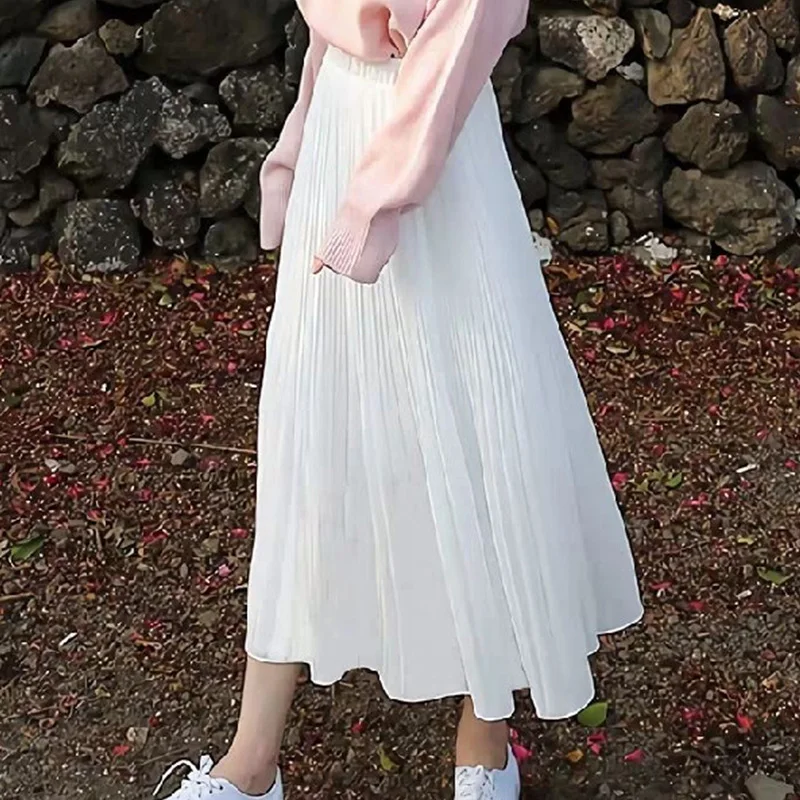 Summer Beach Pleated Skirt Women Black White Long Skirt Female Ruffle High Waist Loose A-line Casual Skirts
Summer Beach Pleated Skirt Women Black White Long Skirt Female Ruffle High Waist Loose A-line Casual Skirts