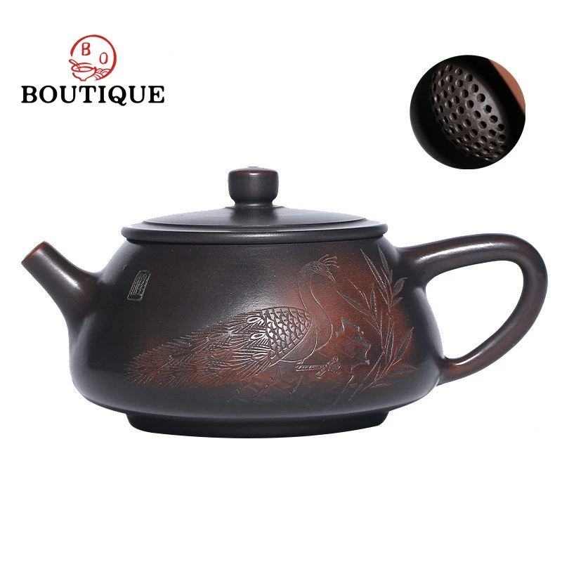 210ml Yixing Purple Clay Teapot Master Handmade Ball Hole Filter Tea Pot Raw Ore Nixing Pottery Kettle Chinese Zisha Tea Set
210ml Yixing Purple Clay Teapot Master Handmade Ball Hole Filter Tea Pot Raw Ore Nixing Pottery Kettle Chinese Zisha Tea Set