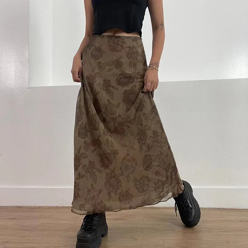 Elegant Chic Low Waist Women's Skirt Vingate Floral Printed Mesh Long Skirts 2023 Summer Goth Clothes Lady Office Half Dress
Elegant Chic Low Waist Women's Skirt Vingate Floral Printed Mesh Long Skirts 2023 Summer Goth Clothes Lady Office Half Dress