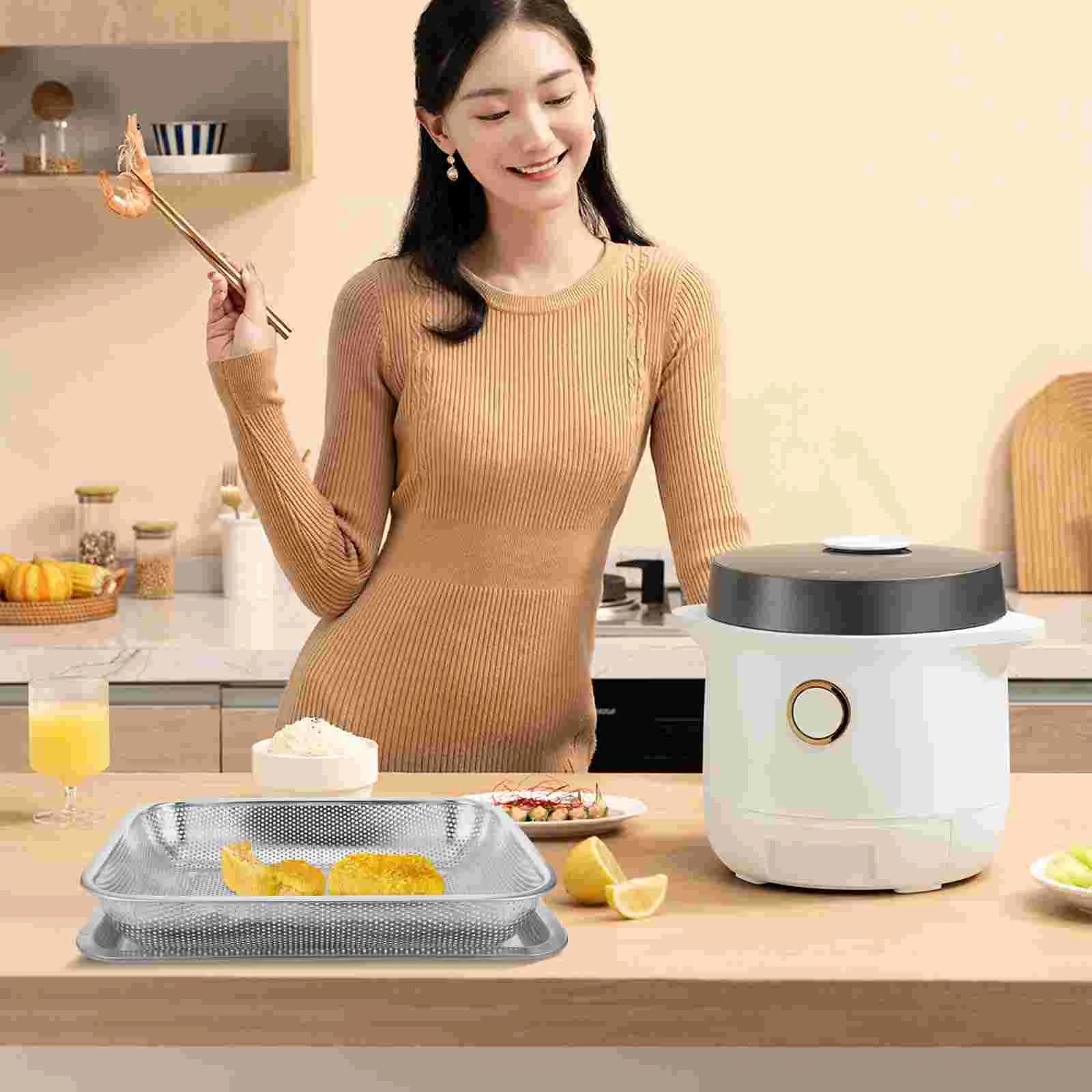 1 Set Reusable Frying Basket Food Shop Utensils Fried Food Holder Fried Chicken Basket with Tray
1 Set Reusable Frying Basket Food Shop Utensils Fried Food Holder Fried Chicken Basket with Tray