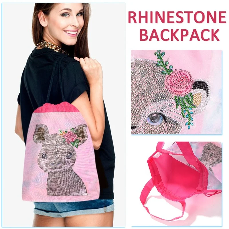 Cute Animal Diamond Embroidery Drawstring Backpack DIY Special Shape Diamond Painting Kit Student Backpack Storage Bag Kids Gift
Cute Animal Diamond Embroidery Drawstring Backpack DIY Special Shape Diamond Painting Kit Student Backpack Storage Bag Kids Gift