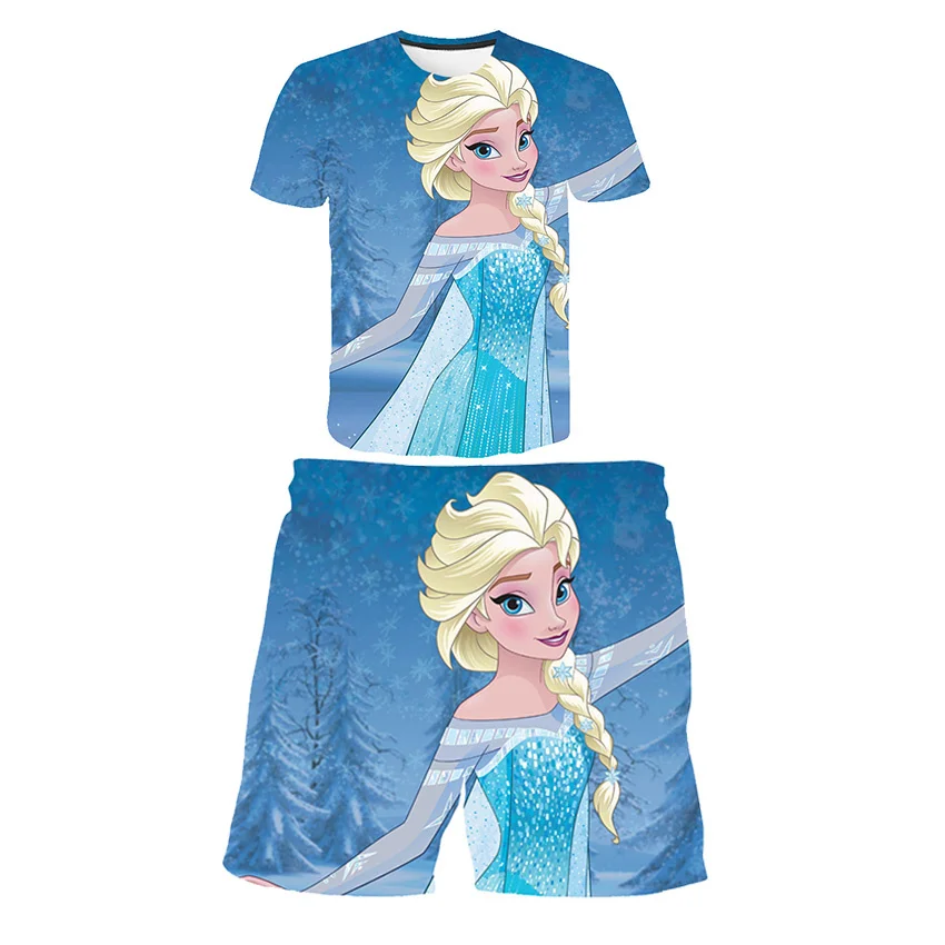 Pretty Girl Summer 3D-Printed Disney Frozen Elsa Princess Clothing Sets Short Sleeve Tops+Casual Loose Shorts 2Pcs Suit
Pretty Girl Summer 3D-Printed Disney Frozen Elsa Princess Clothing Sets Short Sleeve Tops+Casual Loose Shorts 2Pcs Suit