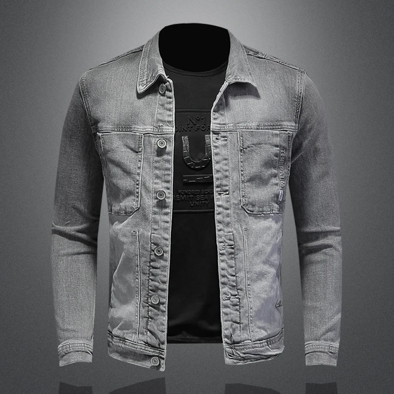 2022 Spring Summer High Quality Men's Solid Color Single Breasted Lapel Slim Retro Long Sleeves Men's Denim Jacket
2022 Spring Summer High Quality Men's Solid Color Single Breasted Lapel Slim Retro Long Sleeves Men's Denim Jacket