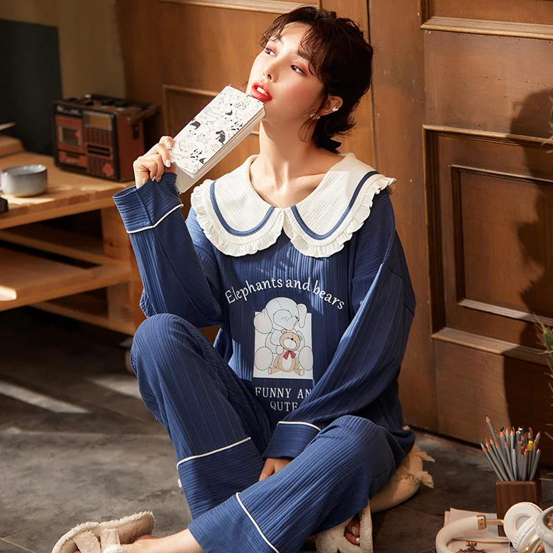 Pajama Girl Autumn Winter Knitted Cotton Long Sleeve Cartoon Cute Can Wear Sweet Large Home Clothes Outside
Pajama Girl Autumn Winter Knitted Cotton Long Sleeve Cartoon Cute Can Wear Sweet Large Home Clothes Outside