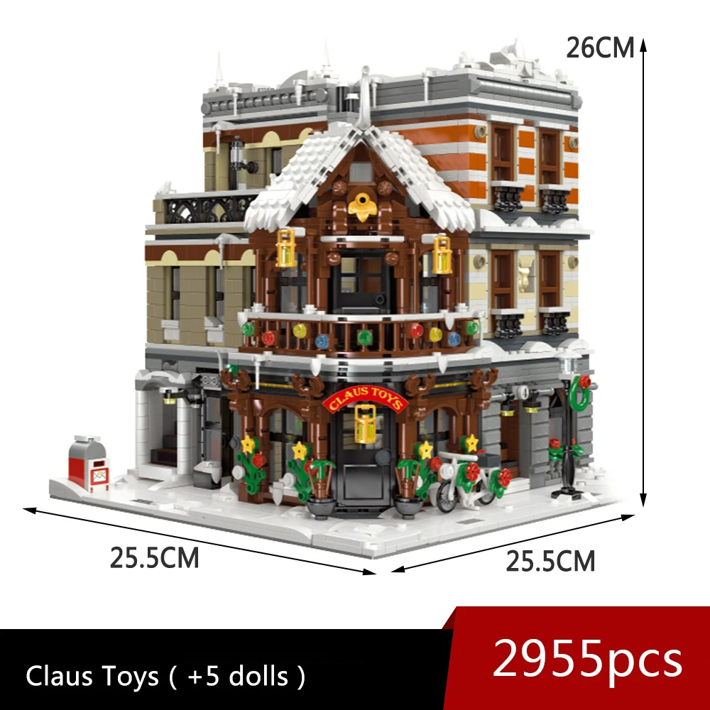 New 2955pcs Creative Street View Claus Toys 89143 Moc Bricks Modular House Model Building Blocks Assembly Square Christmas Gifts
New 2955pcs Creative Street View Claus Toys 89143 Moc Bricks Modular House Model Building Blocks Assembly Square Christmas Gifts